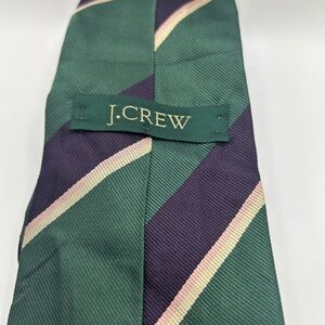 J. Crew Green and Purple Striped Men's Tie